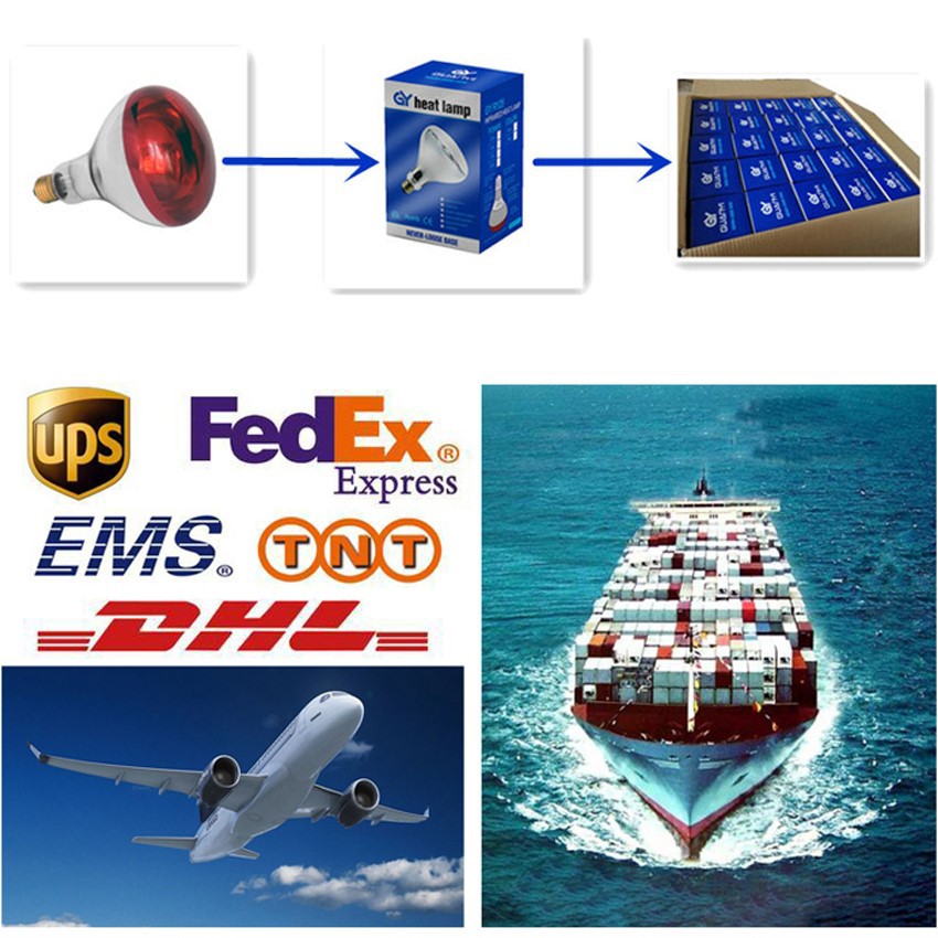 Packaging and Delivery of 150w infrared heat lamp bulb Packaging and Delivery of 150w infrared heat lamp bulb